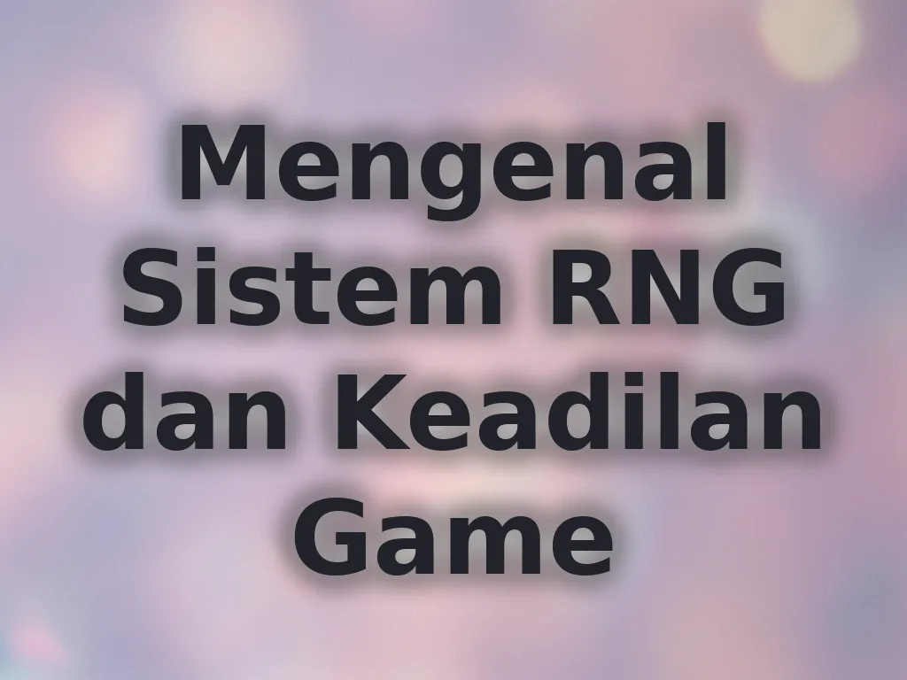 Mengenal Sistem RNG dan Keadilan Game